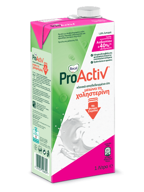 Product Page, Becel ProActiv με ημιαποβουτυρωμένο γάλα (1,8% λιπαρά) με επιπλέον ασβέστιο