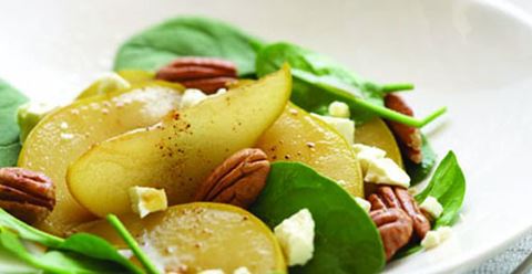 recipe image Caramelised Pear, Spinach and Pecan Salad