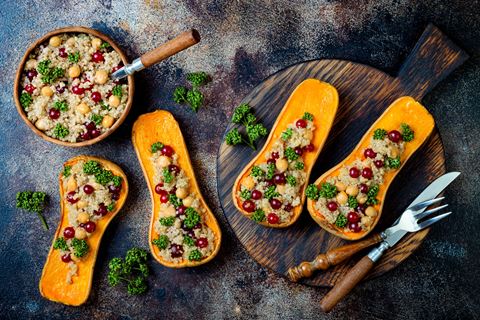 recipe image Roasted butternut squash with quinoa and chickpeas