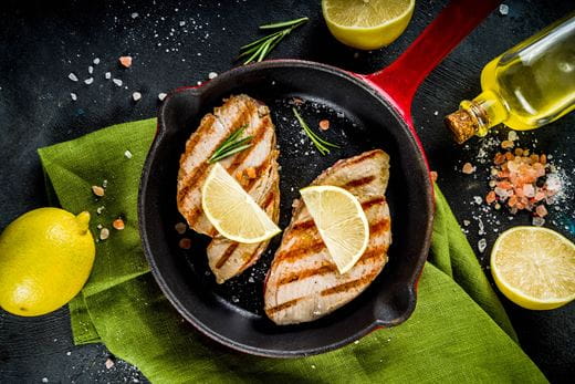 recipe image Tuna steaks with jewelled rice