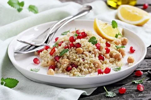 recipe image Quinoa salad with garlic bread