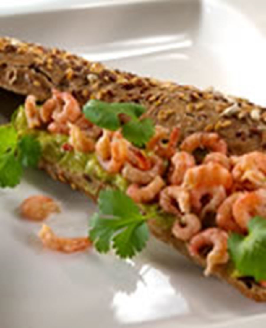 recipe image Baguette guacamole et crevettes