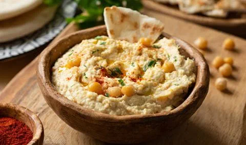 recipe image Hummus van geroosterde rode ui