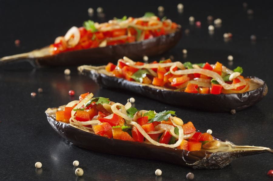 recipe image Gevulde aubergines