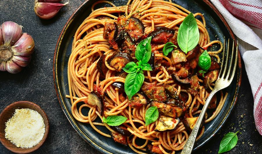 recipe image Italiaanse pasta met aubergines
