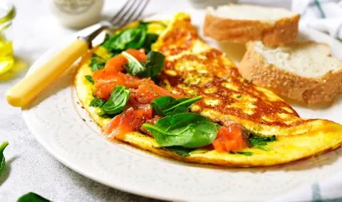 recipe image Omelet met spinazie en gerookte zalm