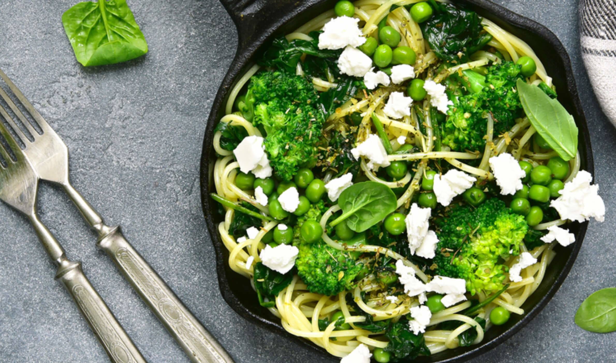 recipe image Volkorenspaghetti met groene groenten