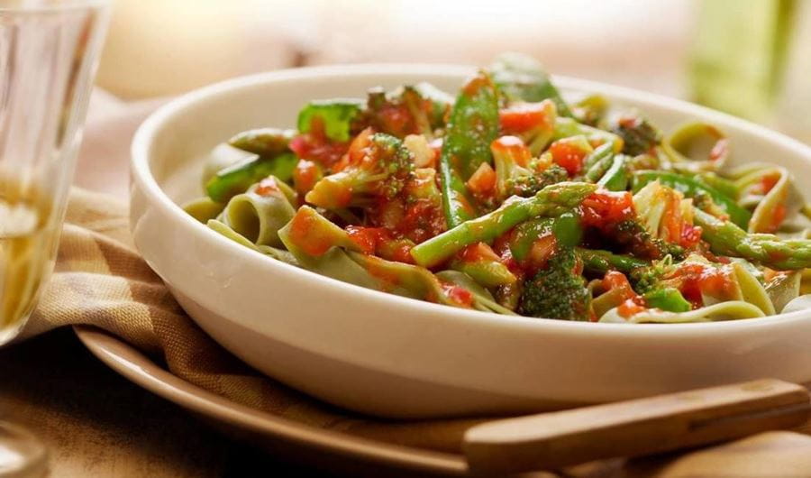 recipe image Rijkelijke pasta met lentegroenten