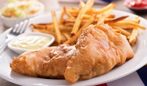 recipe image Fish & chips met een yoghurtdipsausje