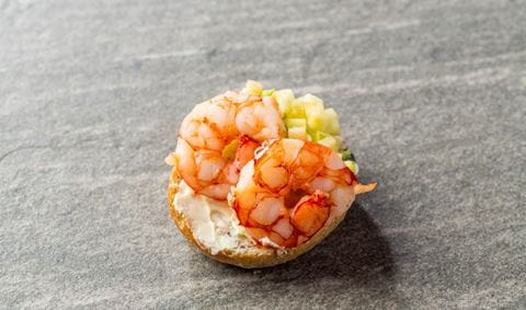 recipe image Toast met garnalen en appel