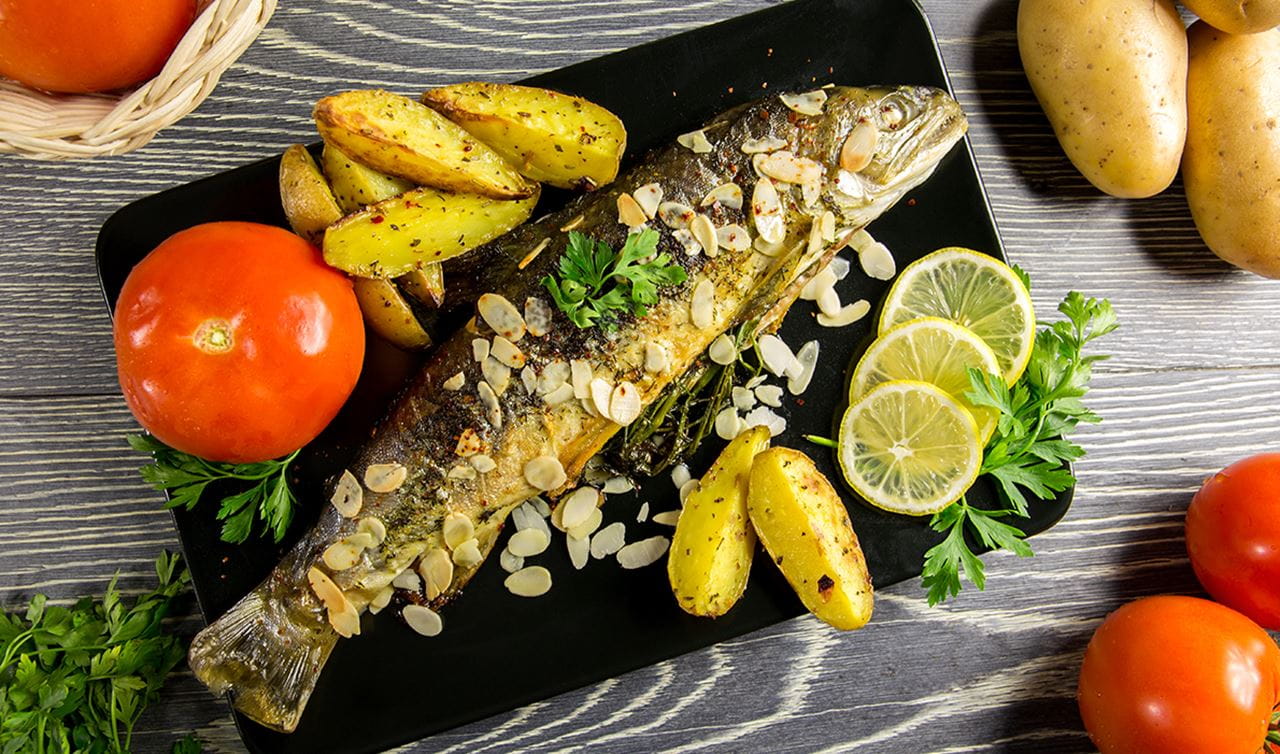 recipe image Papillot van forel met amandel