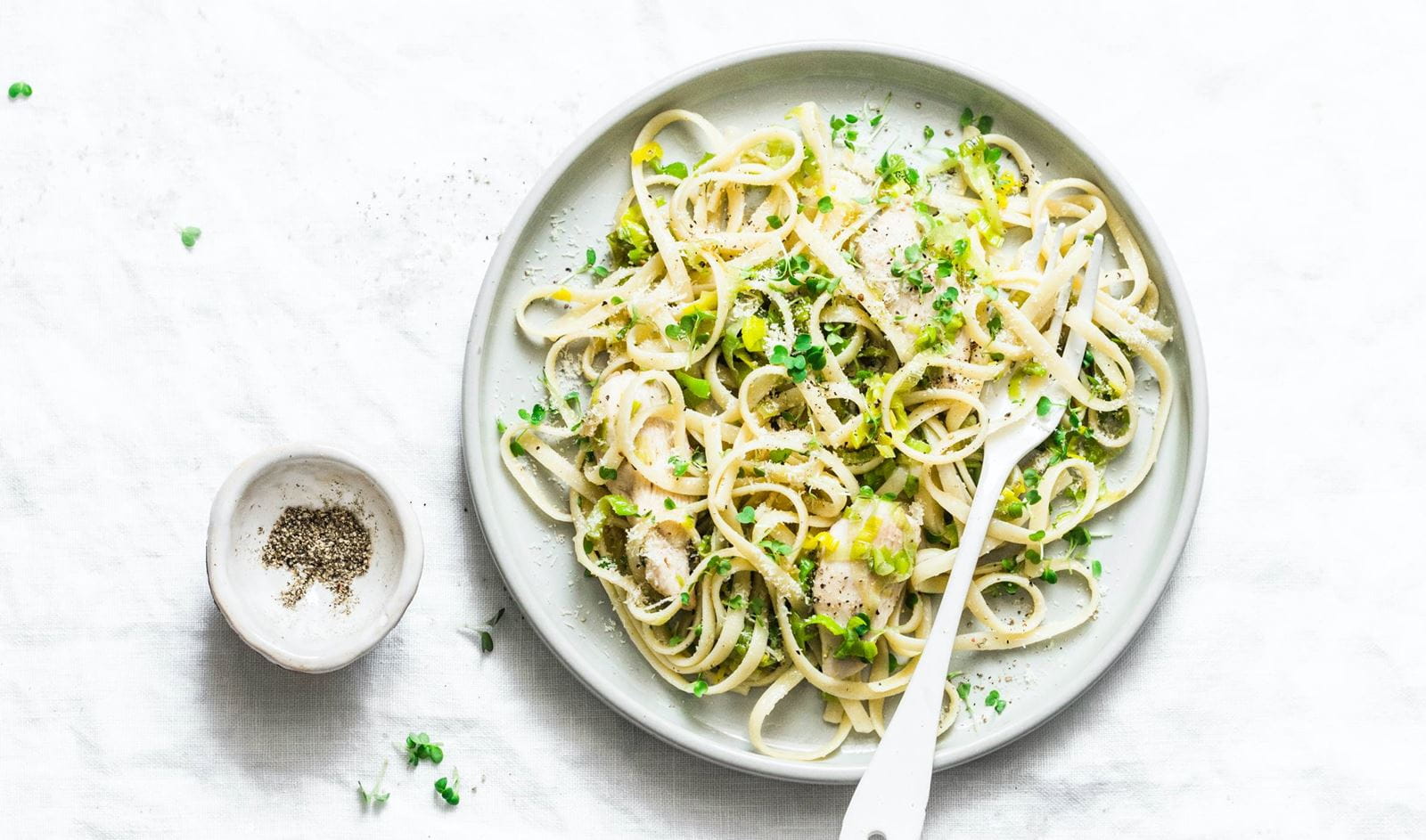 recipe image Linguine met kip en prei