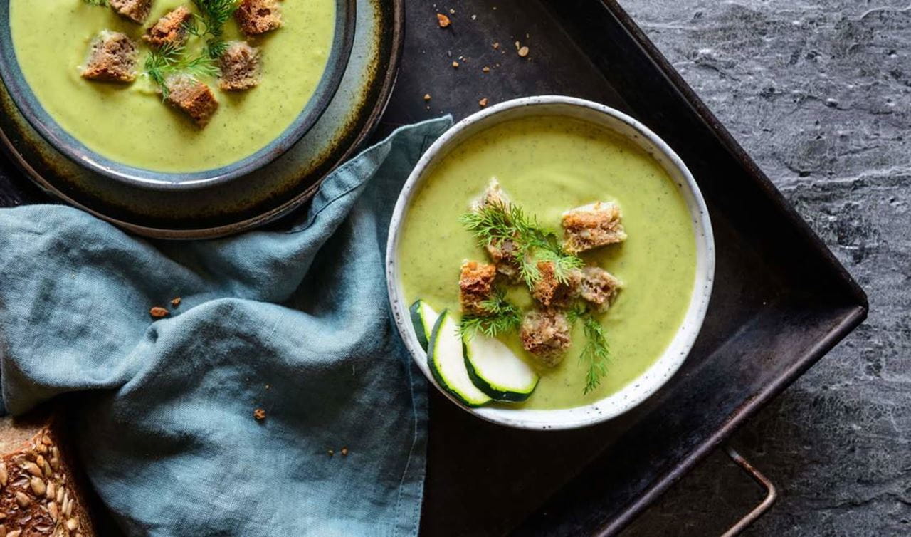 recipe image Courgettesoep met volkorencroutons