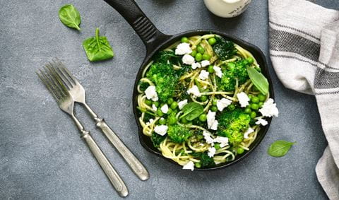 recipe image Volkorenspaghetti met groene groenten